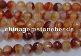 CAG2701 15.5 inches 6mm faceted round red line agate beads