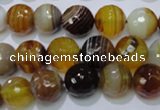 CAG2713 15.5 inches 10mm faceted round yellow line agate beads