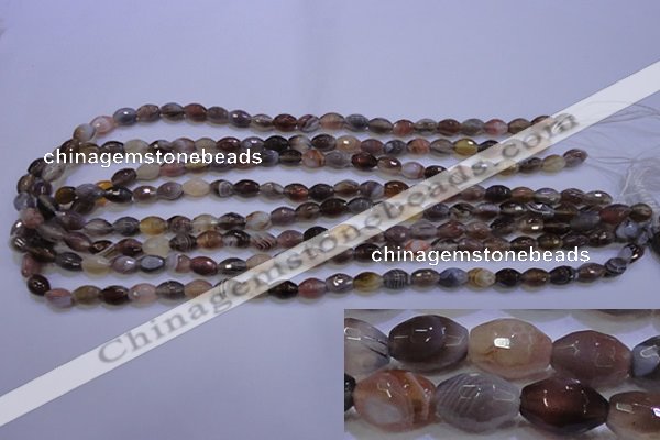 CAG2755 15.5 inches 5*8mm faceted rice botswana agate beads wholesale