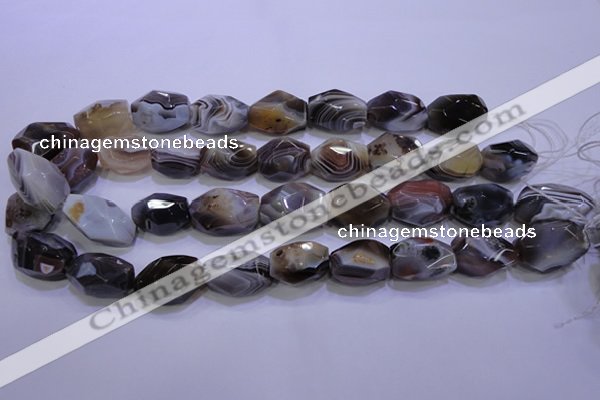 CAG2775 15.5 inches 14*20mm faceted nuggets botswana agate beads wholesale