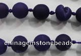 CAG2800 15.5 inches 10mm round matte druzy agate beads whholesale