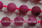 CAG2803 15.5 inches 12mm round matte druzy agate beads whholesale