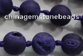 CAG2804 15.5 inches 14mm round matte druzy agate beads whholesale