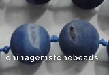 CAG2806 15.5 inches 18mm round matte druzy agate beads whholesale