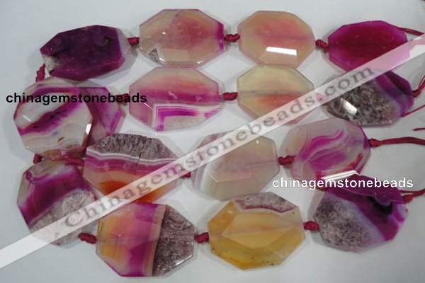 CAG2880 15.5 inches 30*40mm faceted octagonal agate gemstone beads