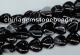 CAG2902 15.5 inches 8*8mm heart black line agate beads