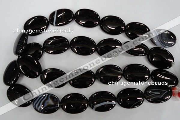 CAG2921 15.5 inches 22*30mm oval black line agate beads