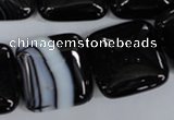 CAG2948 15.5 inches 22*22mm square black line agate beads