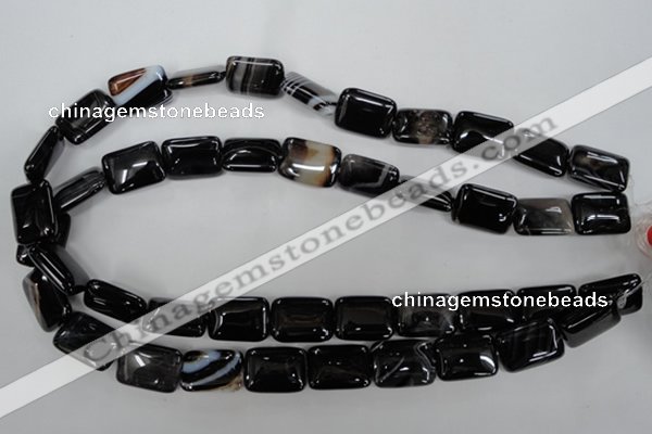 CAG2955 15.5 inches 13*18mm rectangle black line agate beads