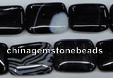 CAG2956 15.5 inches 15*20mm rectangle black line agate beads