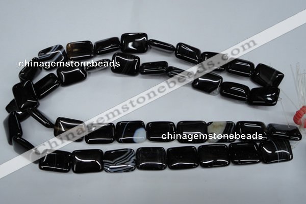 CAG2956 15.5 inches 15*20mm rectangle black line agate beads