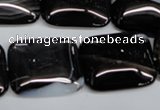 CAG2957 15.5 inches 20*25mm rectangle black line agate beads