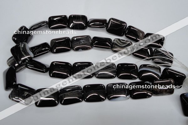 CAG2957 15.5 inches 20*25mm rectangle black line agate beads