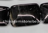 CAG2958 15.5 inches 22*30mm rectangle black line agate beads