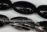 CAG2970 15.5 inches 15*30mm rice black line agate beads