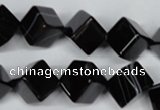 CAG2978 15.5 inches 10*10mm cube black line agate beads