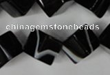 CAG2979 15.5 inches 12*12mm cube black line agate beads