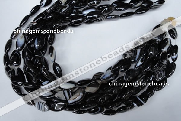 CAG3016 15.5 inches 10*20mm marquise black line agate beads