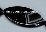 CAG3020 15.5 inches 25*48mm marquise black line agate beads