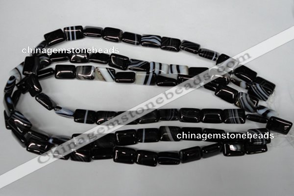 CAG3021 15.5 inches 10*14mm rectangle black line agate beads