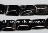 CAG3022 15.5 inches 12*16mm rectangle black line agate beads