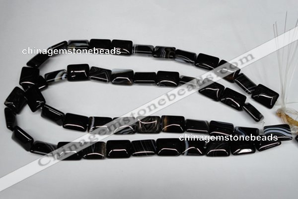 CAG3022 15.5 inches 12*16mm rectangle black line agate beads