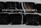 CAG3024 15.5 inches 15*20mm rectangle black line agate beads