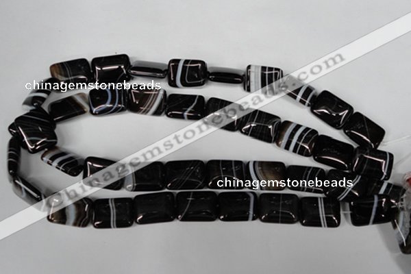 CAG3024 15.5 inches 15*20mm rectangle black line agate beads