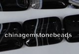 CAG3025 15.5 inches 18*25mm rectangle black line agate beads