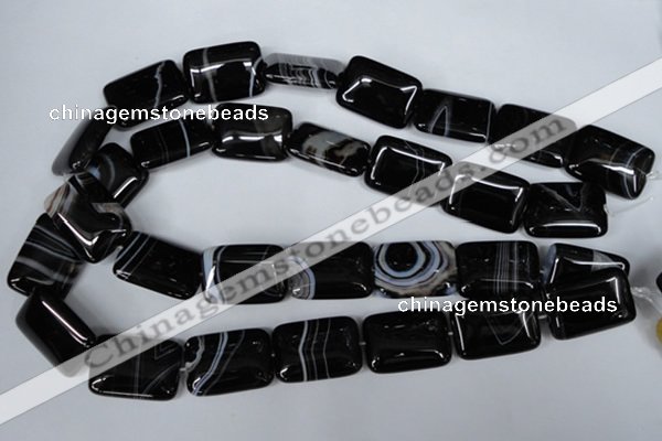 CAG3025 15.5 inches 18*25mm rectangle black line agate beads