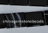 CAG3029 15.5 inches 15*20mm rectangle black line agate beads