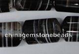 CAG3048 15.5 inches 16*25mm flat tube black line agate beads