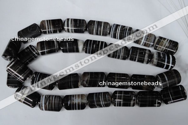 CAG3048 15.5 inches 16*25mm flat tube black line agate beads