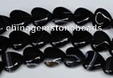 CAG3050 15.5 inches 10*10mm heart black line agate beads