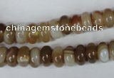 CAG3120 15.5 inches 6*10mm rondelle brown line agate beads