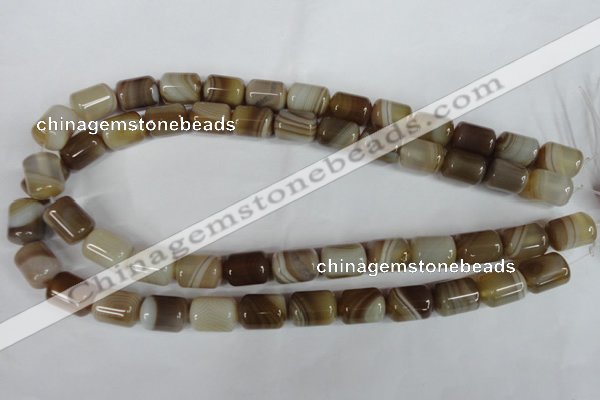 CAG3123 15.5 inches 12*16mm column brown line agate beads