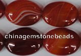 CAG3196 15.5 inches 18*25mm oval red line agate beads