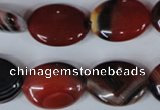 CAG3204 15.5 inches 15*20mm oval red line agate beads