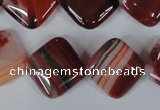 CAG3240 15.5 inches 16*16mm diamond red line agate beads