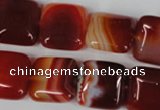 CAG3243 15.5 inches 16*16mm square red line agate beads