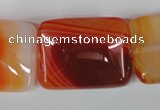 CAG3257 15.5 inches 22*30mm rectangle red line agate beads