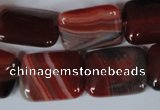 CAG3264 15.5 inches 15*20mm rectangle red line agate beads