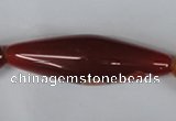 CAG3278 15.5 inches 20*60mm rice red line agate beads