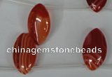 CAG3283 Top-drilled 12*20mm marquise red line agate beads