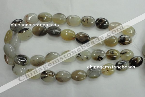 CAG3324 15.5 inches 15*20mm oval natural grey agate beads