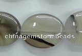 CAG3326 15.5 inches 20*30mm oval natural grey agate beads