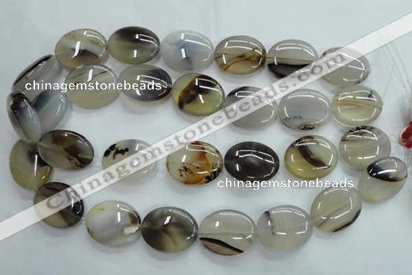 CAG3326 15.5 inches 20*30mm oval natural grey agate beads