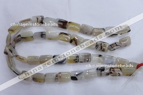 CAG3343 15.5 inches 13*18mm rectangle natural grey agate beads