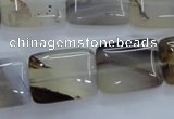 CAG3344 15.5 inches 15*20mm rectangle natural grey agate beads