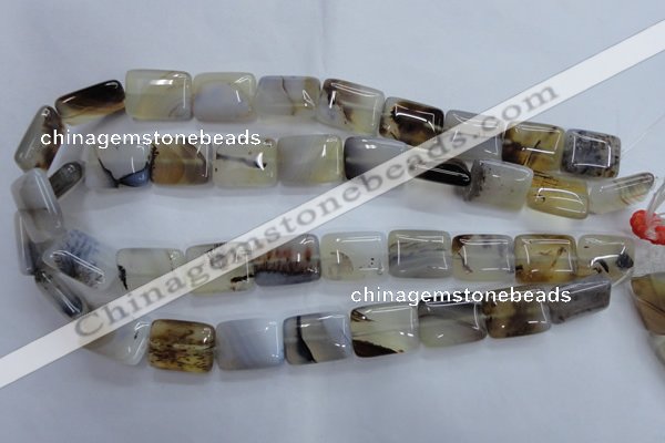 CAG3344 15.5 inches 15*20mm rectangle natural grey agate beads